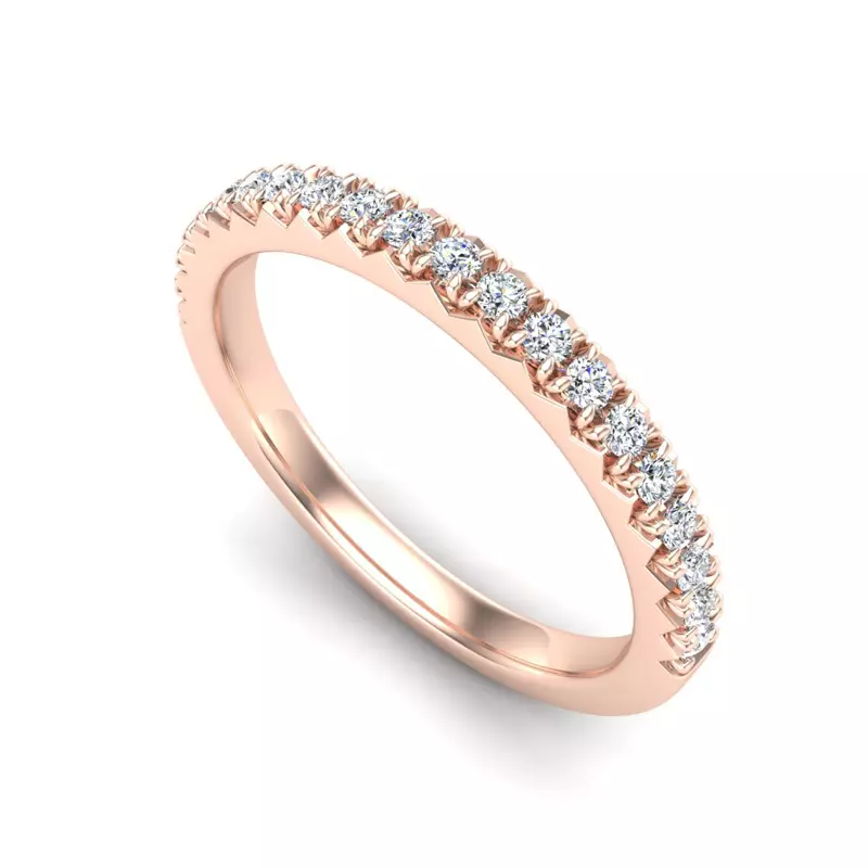 14K Rose Gold Magnolia Pave Band