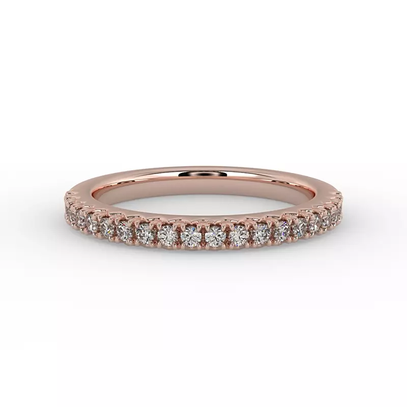 14K Rose Gold Magnolia Pave Band