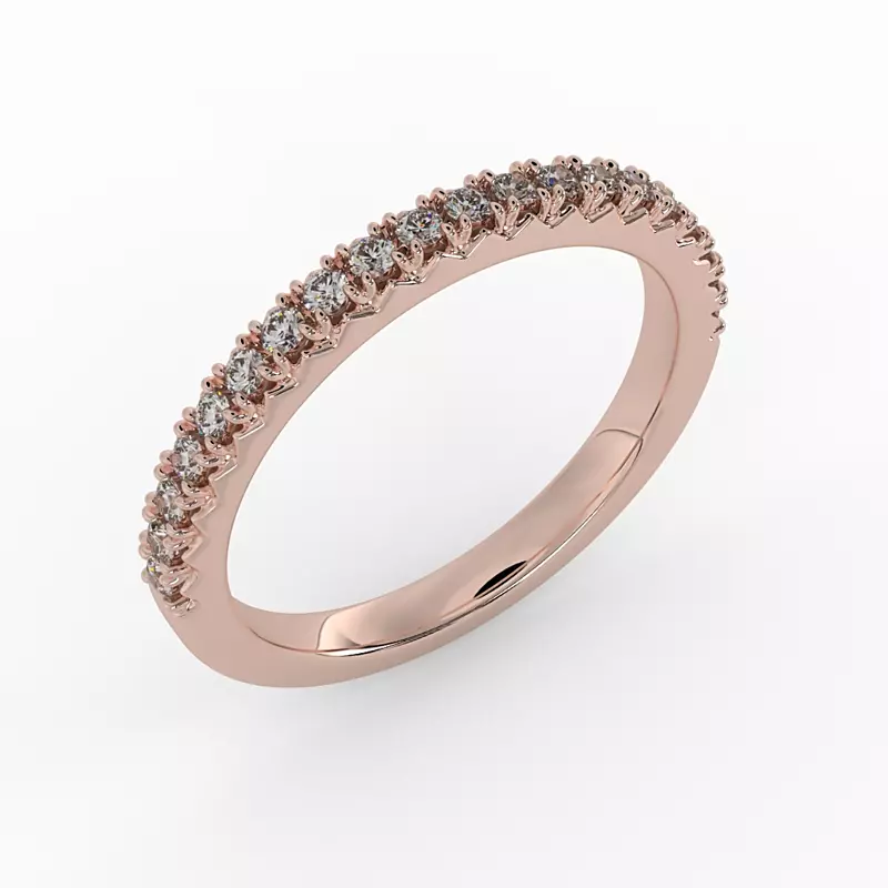 14K Rose Gold Magnolia Pave Band