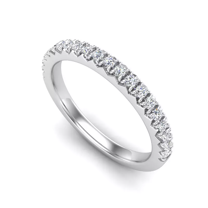 18K White Gold Magnolia Pave Band