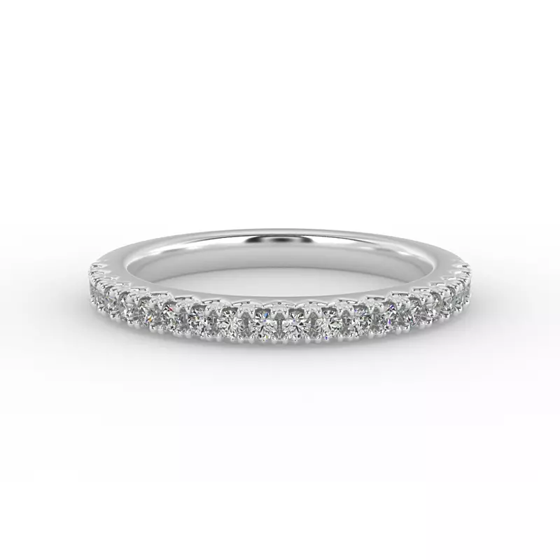 18K White Gold Magnolia Pave Band