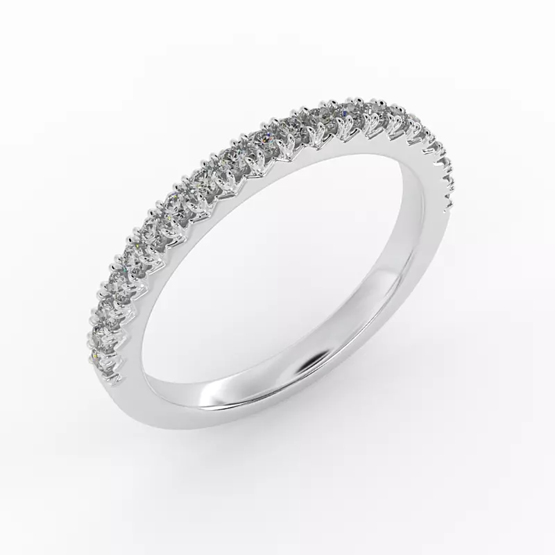 18K White Gold Magnolia Pave Band