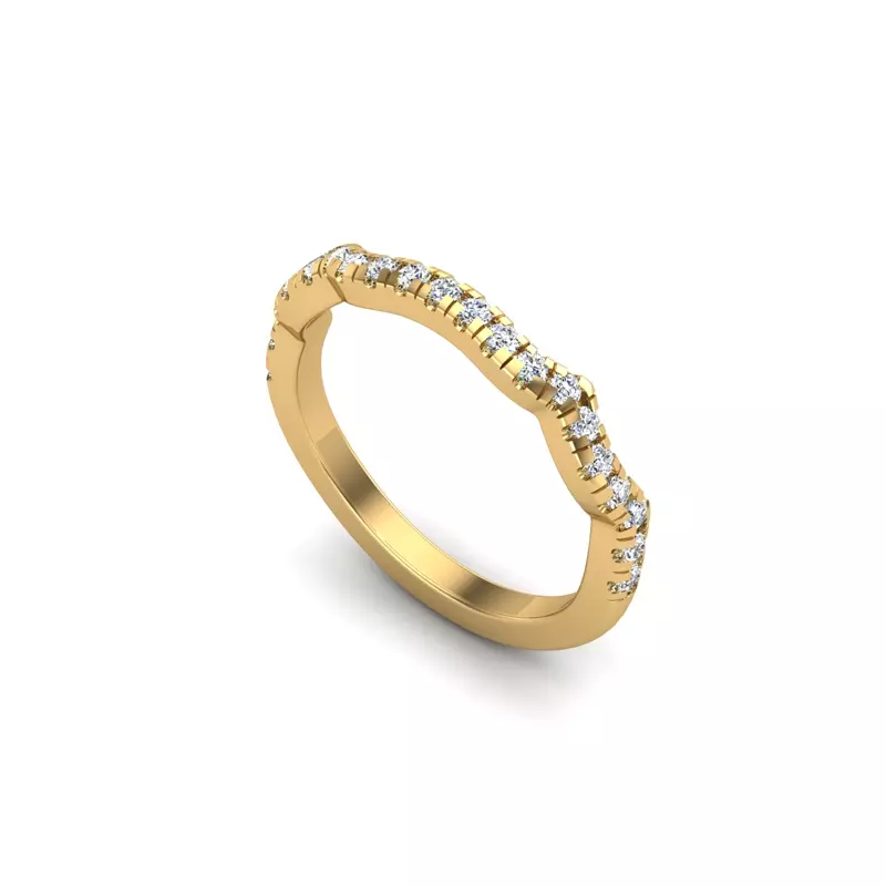 14K Yellow Gold Ada Pave Band