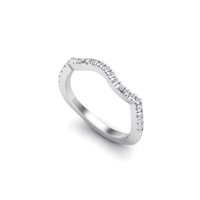 14K White Gold Kimberly Pave Band