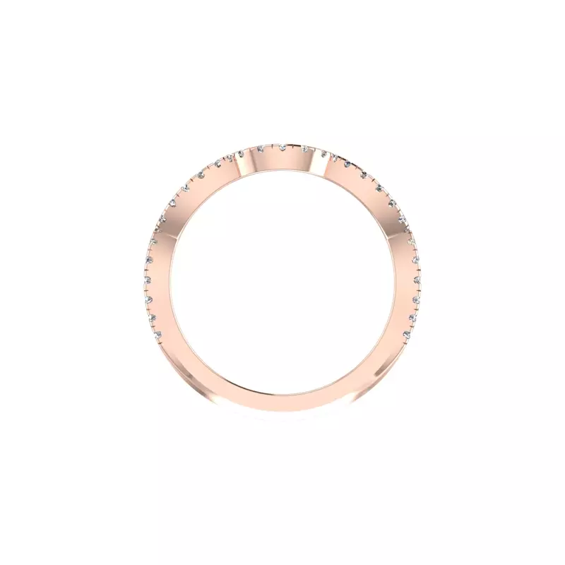 14K Rose Gold Oakley Pave Band