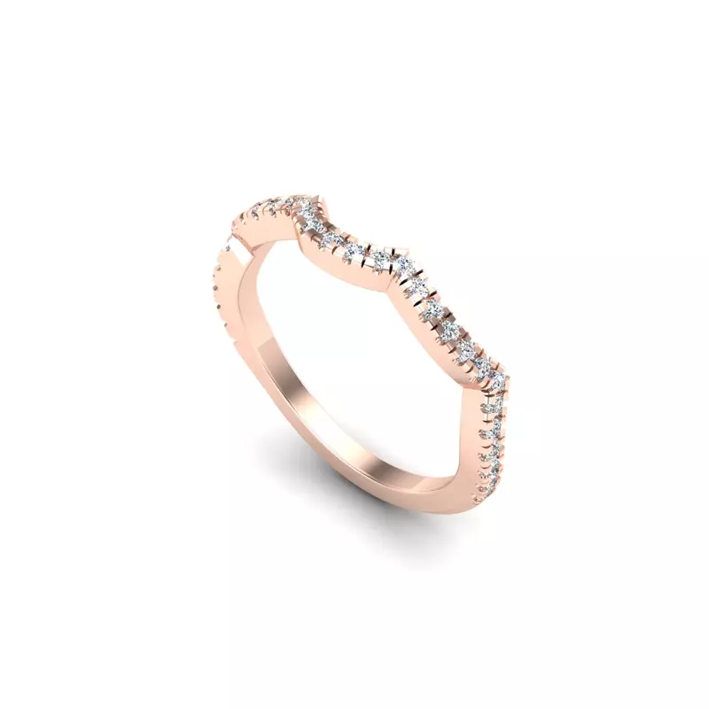 14K Rose Gold Oakley Pave Band