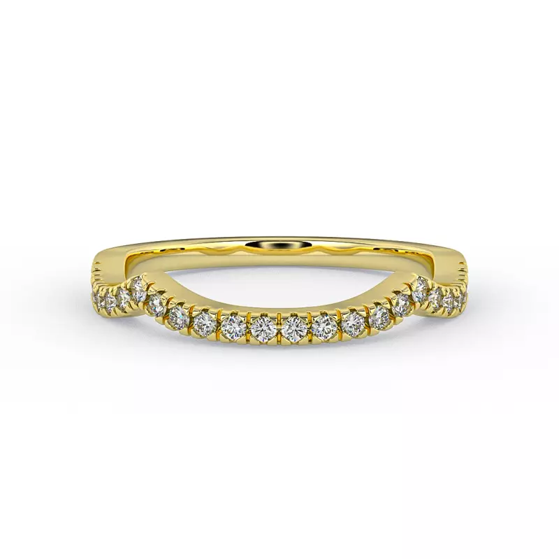18K Yellow Gold Zoey Curved Diamond Band
