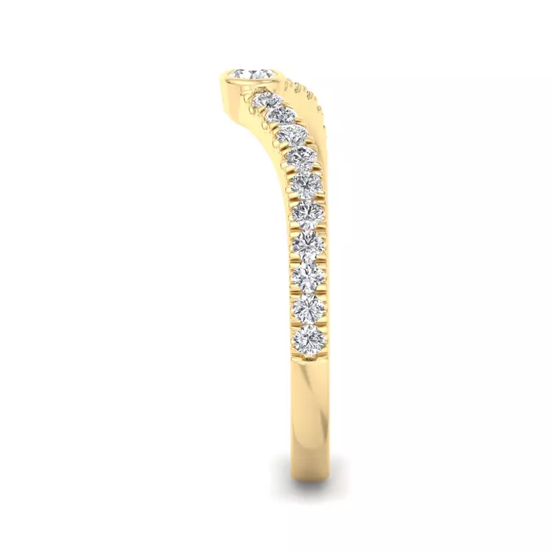 14K Yellow Gold River Pave Band