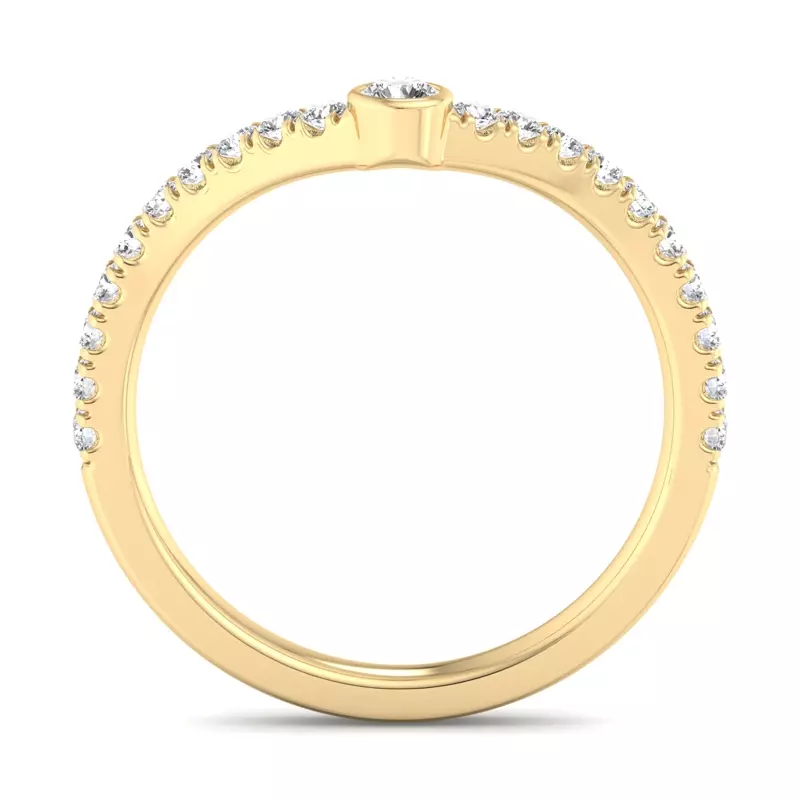 14K Yellow Gold River Pave Band