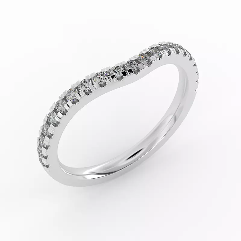 14K White Gold Noa Pavé Curved Band