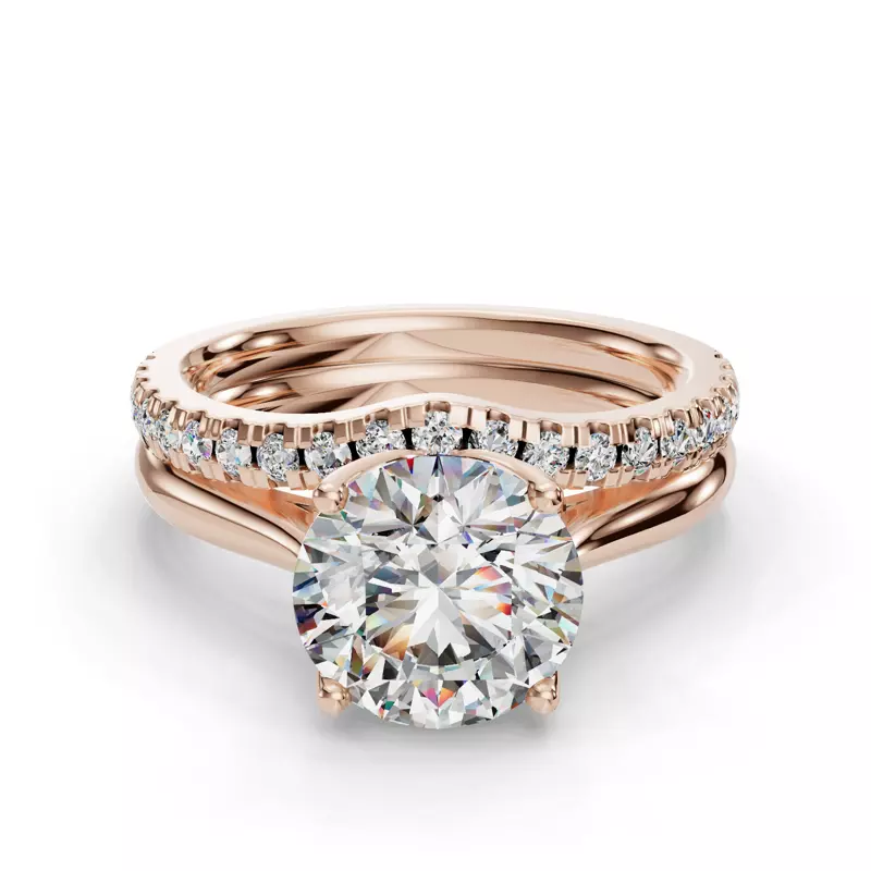 14K Rose Gold Jasmine Pave Band