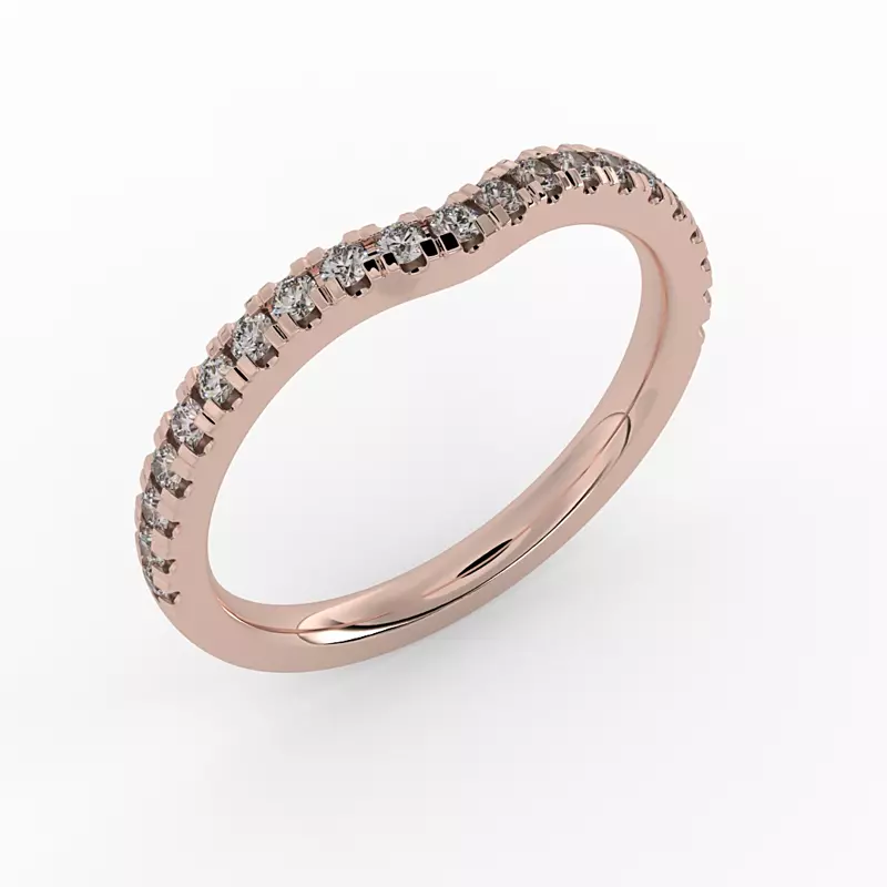 14K Rose Gold Jasmine Pave Band