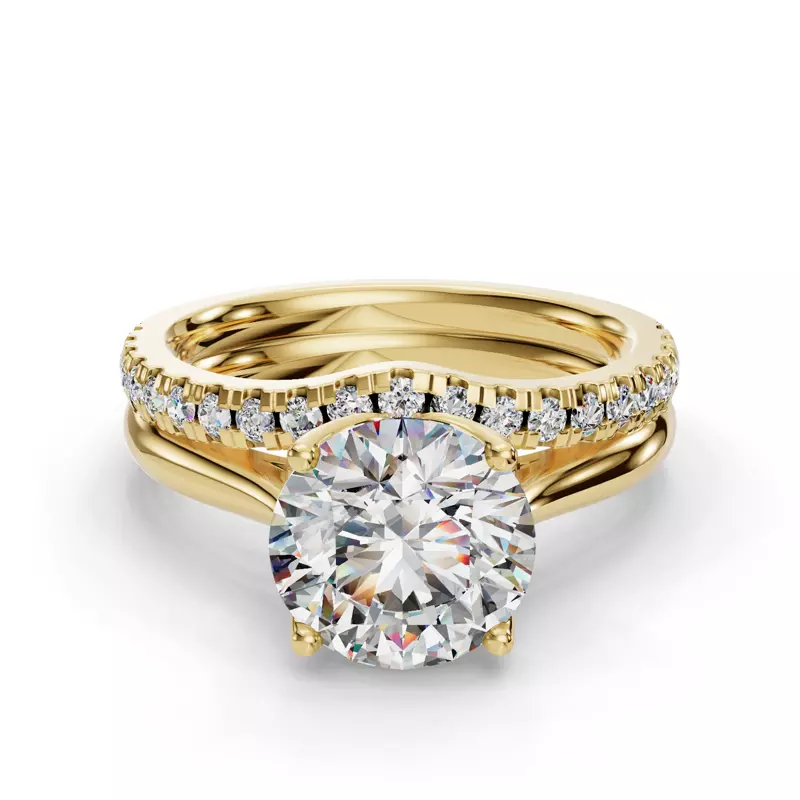 18K Yellow Gold Jasmine Pave Band
