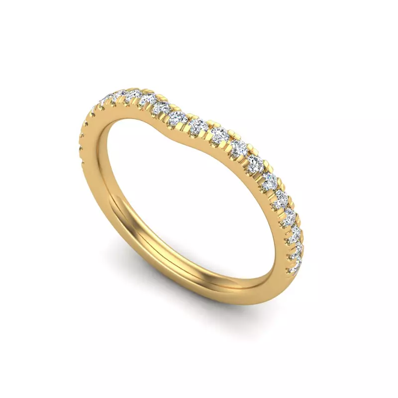 18K Yellow Gold Jasmine Pave Band