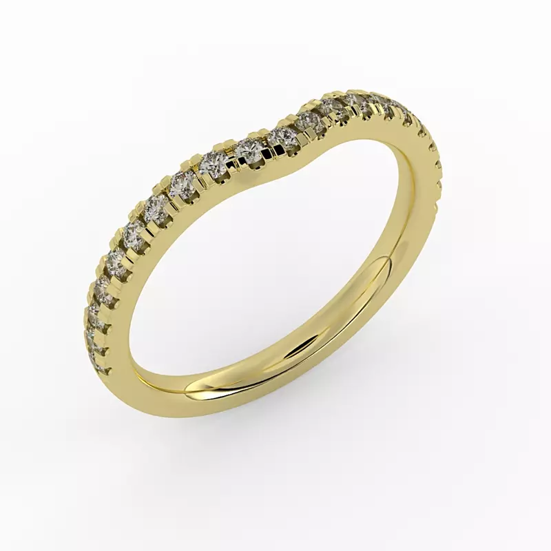 18K Yellow Gold Jasmine Pave Band