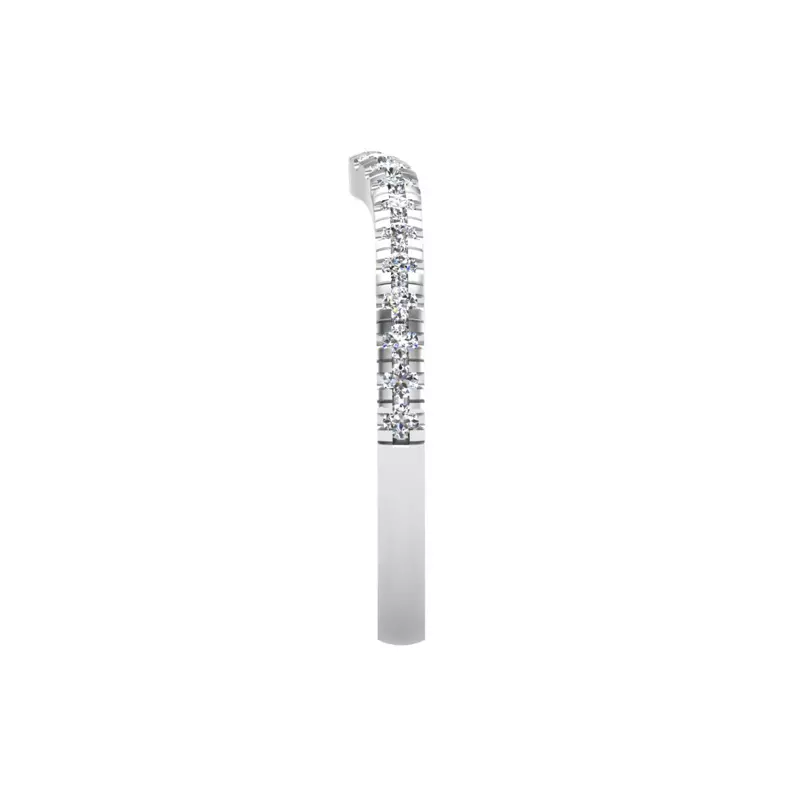 14K White Gold Daisy Curved Pavé Band