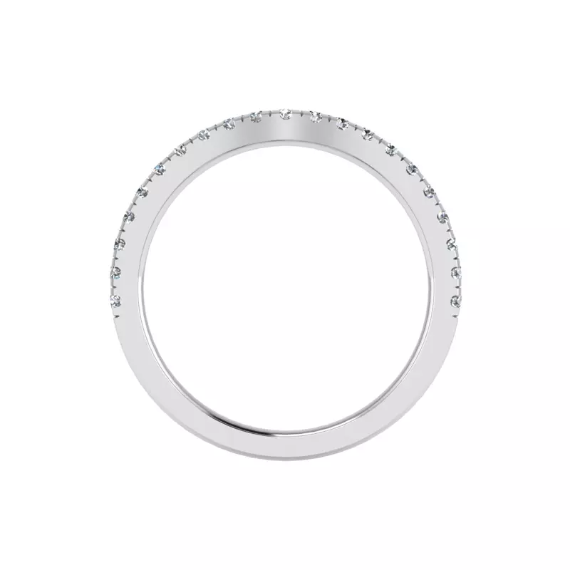 14K White Gold Daisy Curved Pavé Band