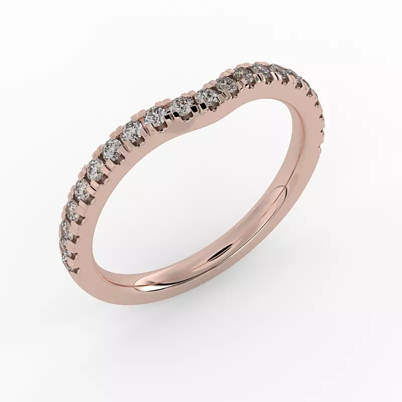 14K Rose Gold London Pave Band