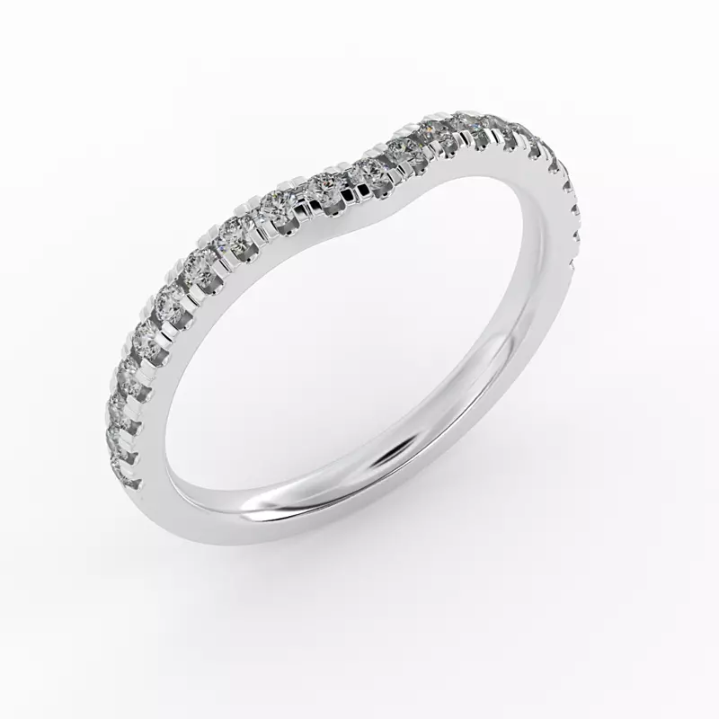 14K White Gold London Pave Band