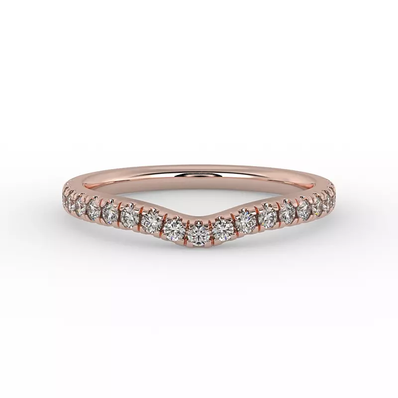 14K Rose Gold Olive Pave Band