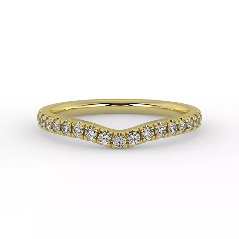 14K Yellow Gold Olive Pave Band