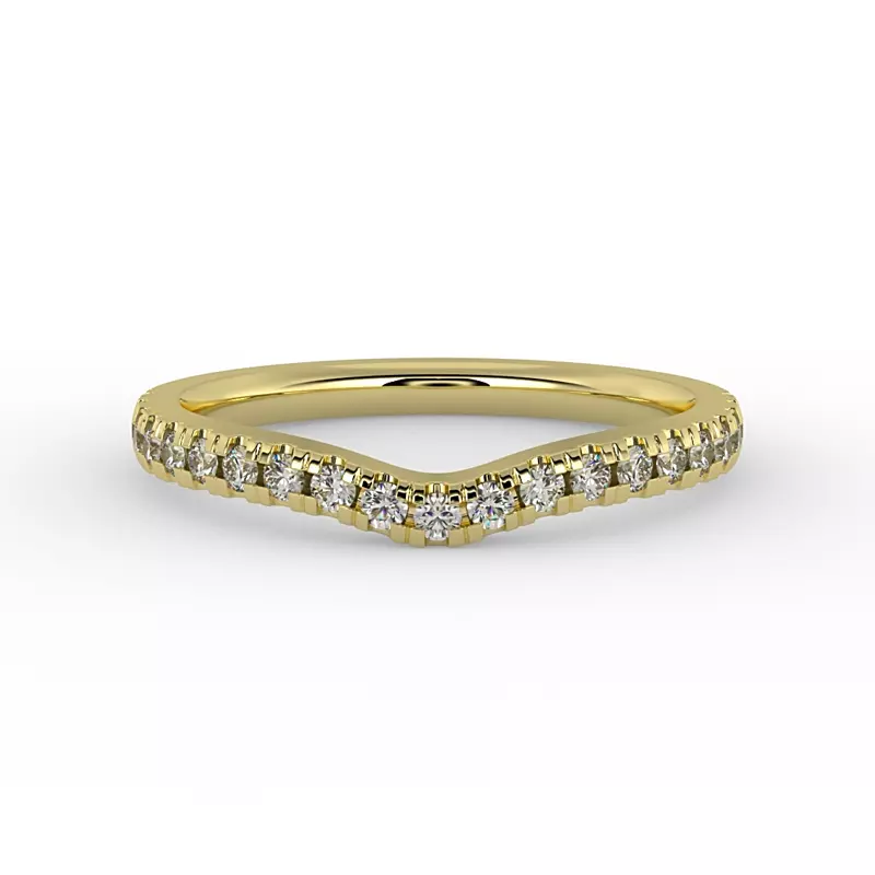 18K Yellow Gold Ariel Pave Band