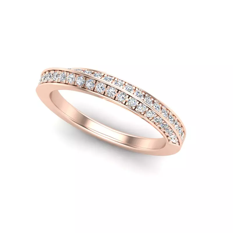 14K Rose Gold Journee Double-Row Pave Band