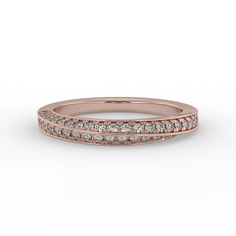 14K Rose Gold Journee Double-Row Pave Band