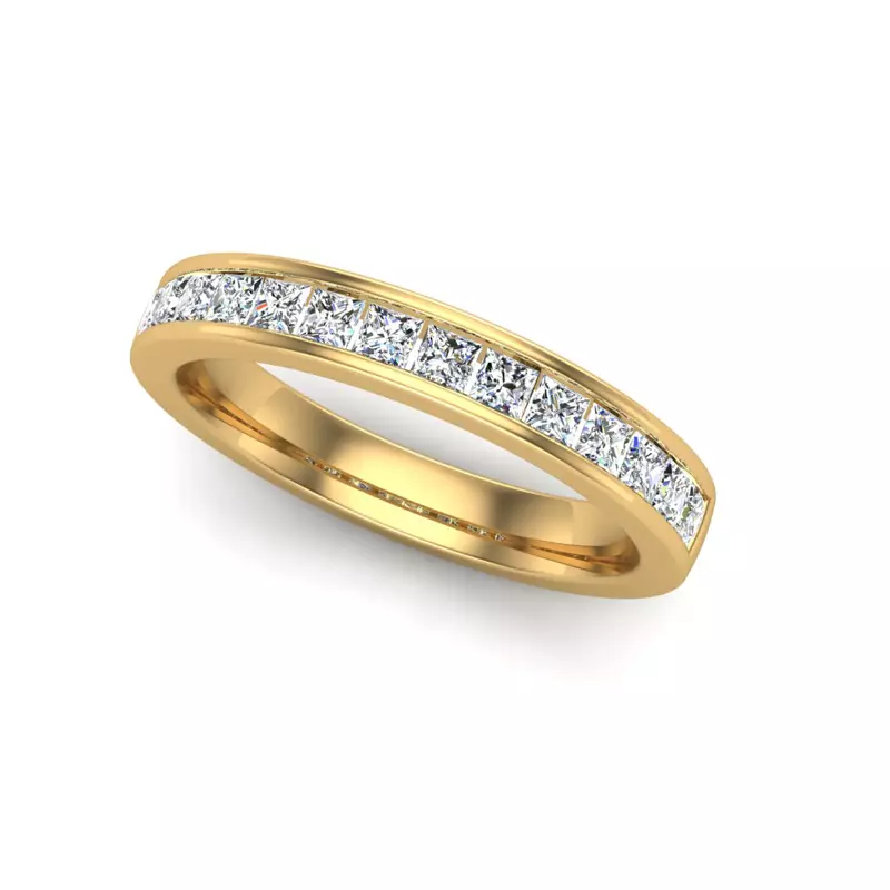 14K Yellow Gold Noelle Channel-Set Princess-Cut Band