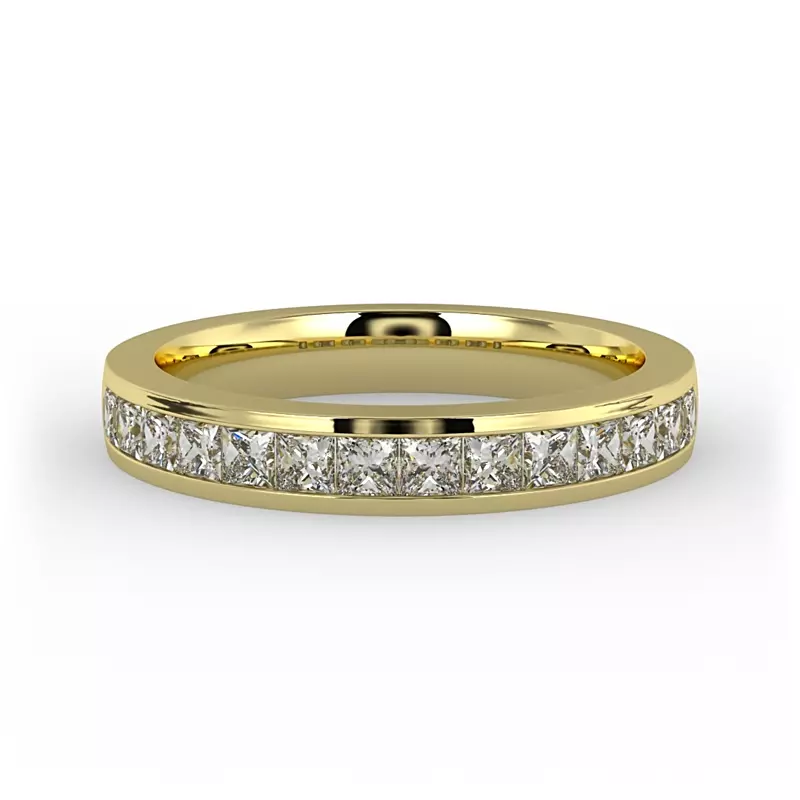 14K Yellow Gold Noelle Channel-Set Princess-Cut Band