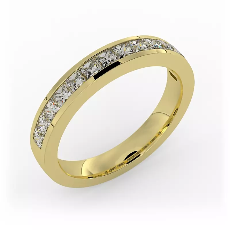 14K Yellow Gold Noelle Channel-Set Princess-Cut Band