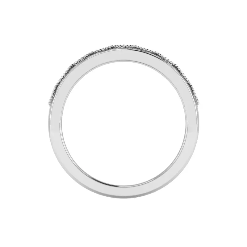 14K White Gold Meadow Pave And Milgrain Band