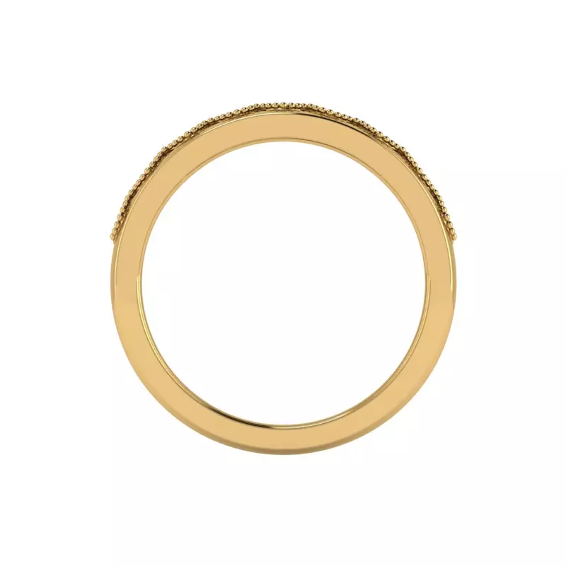 18K Yellow Gold Meadow Pave And Milgrain Band