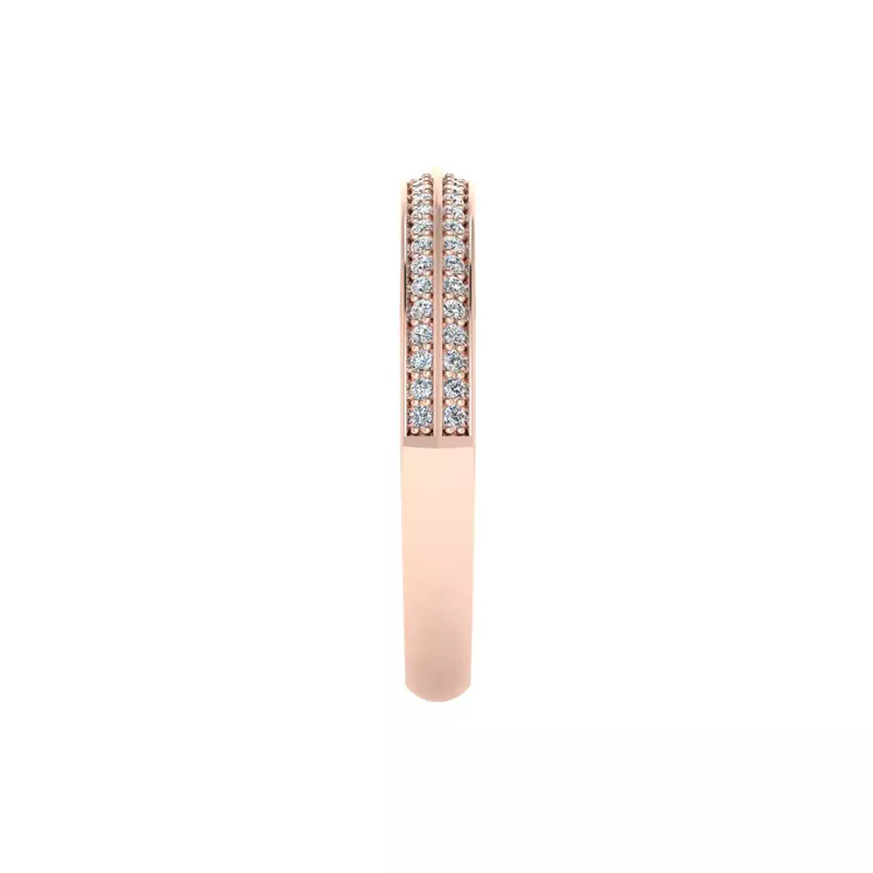 14K Rose Gold Phoenix Double Row Pave Band