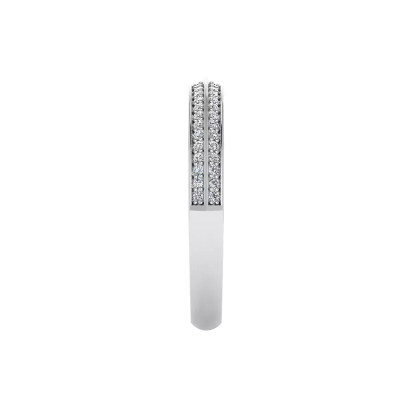 14K White Gold Phoenix Double Row Pave Band