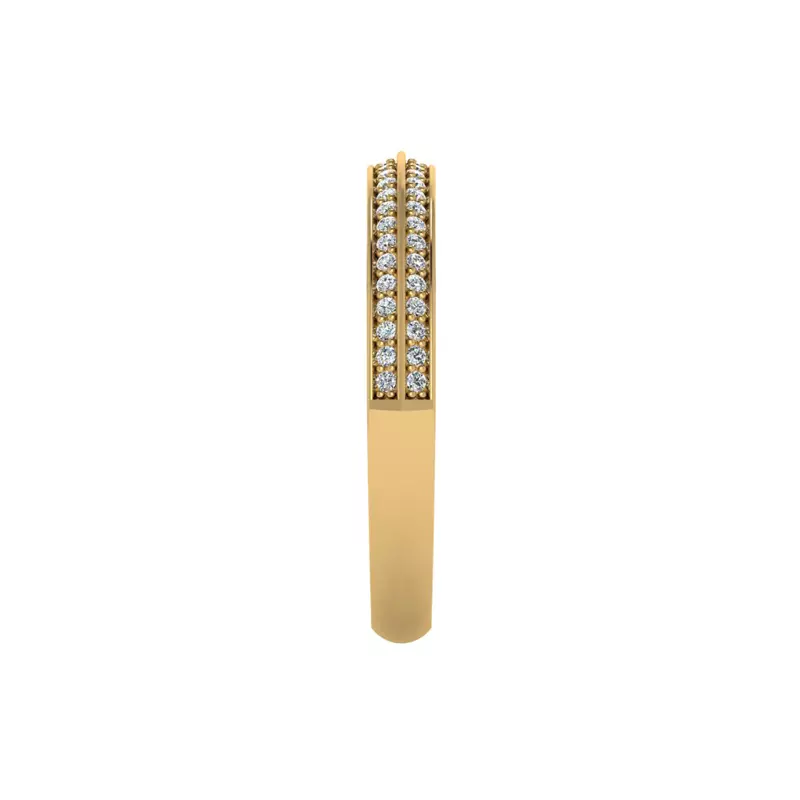 18K Yellow Gold Phoenix Double Row Pave Band