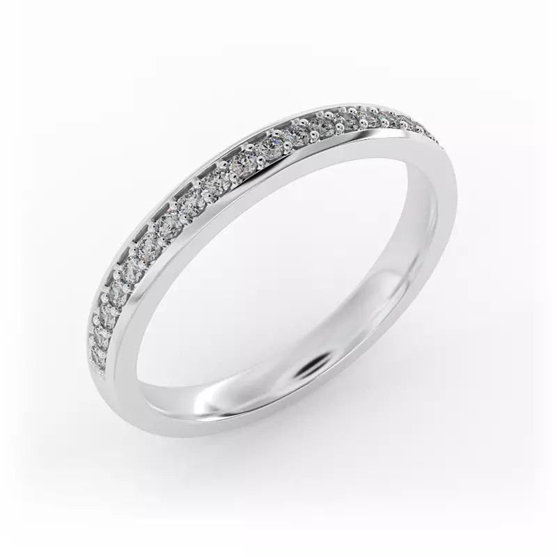 14K White Gold Amy Pave Band