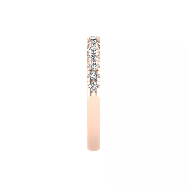 14K Rose Gold Harley Pave Band
