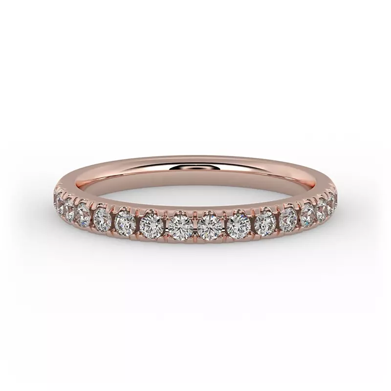14K Rose Gold Harley Pave Band