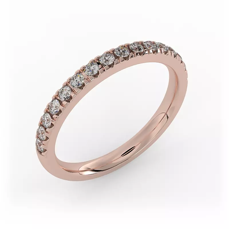 14K Rose Gold Harley Pave Band