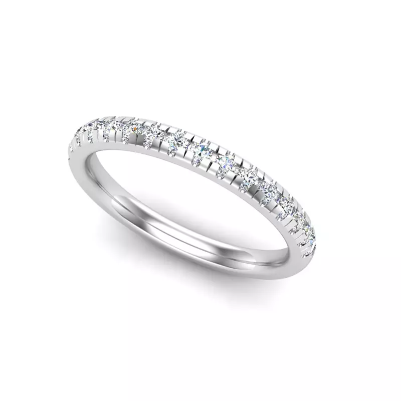 14K White Gold Harley Pave Band