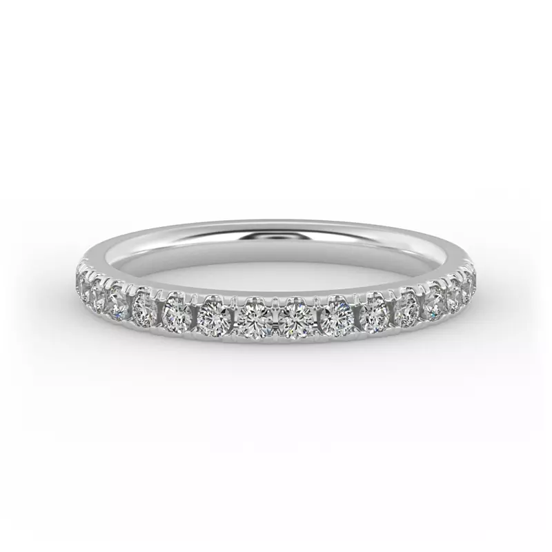 14K White Gold Harley Pave Band