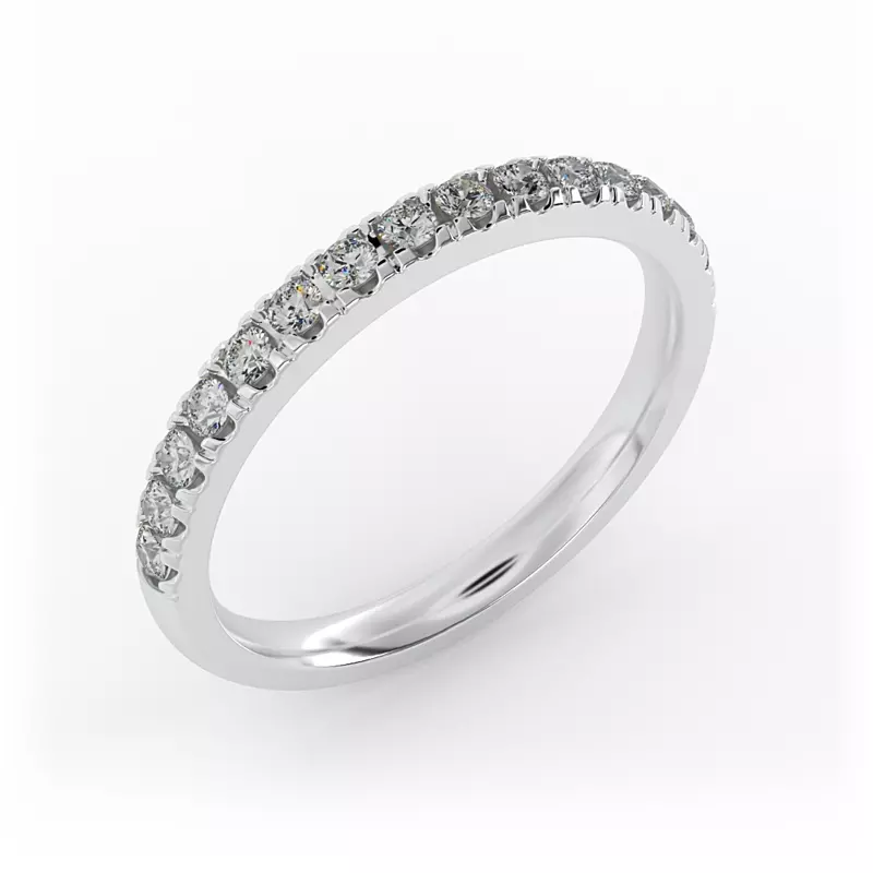 14K White Gold Harley Pave Band