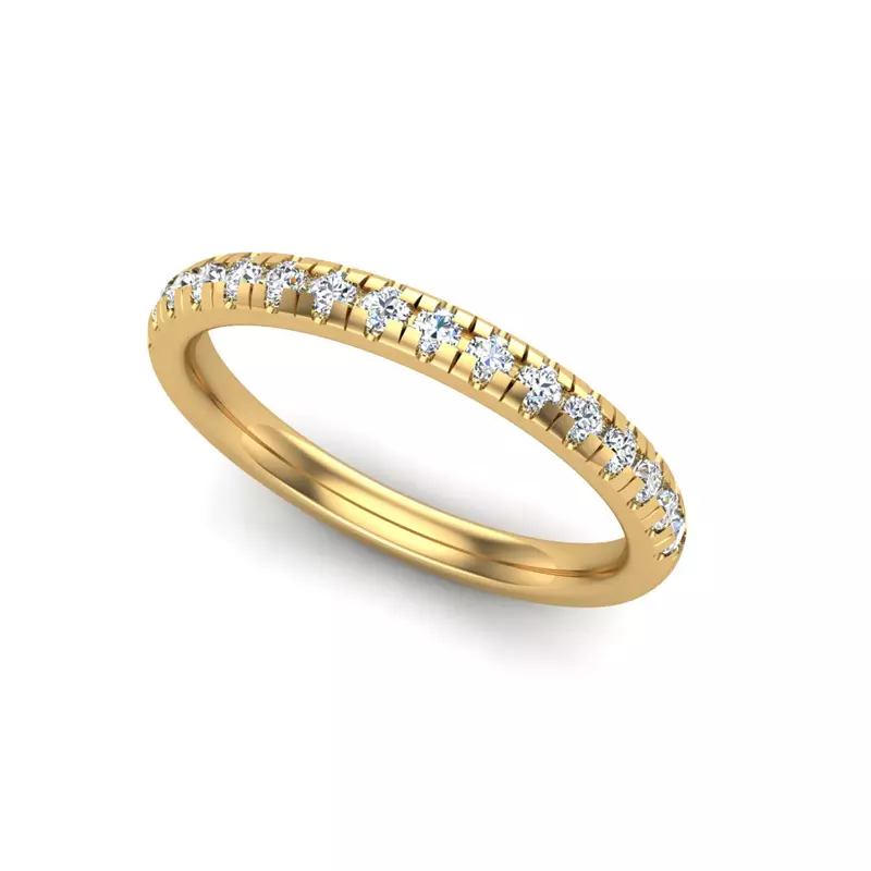 18K Yellow Gold Harley Pave Band