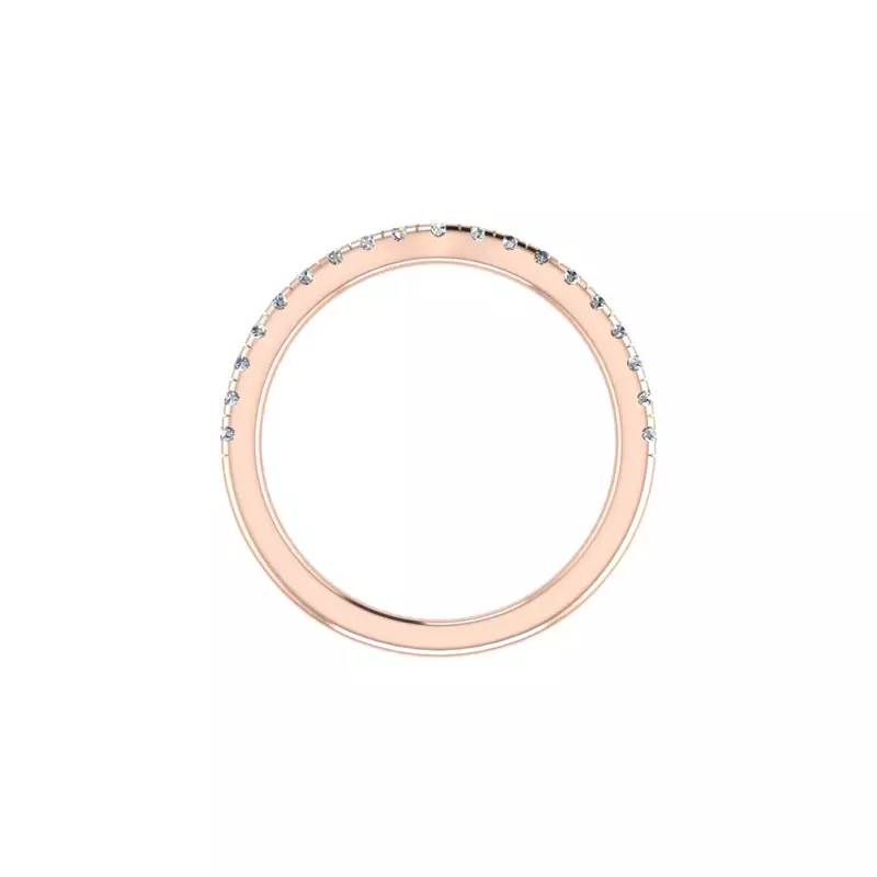14K Rose Gold Lily Pave Band