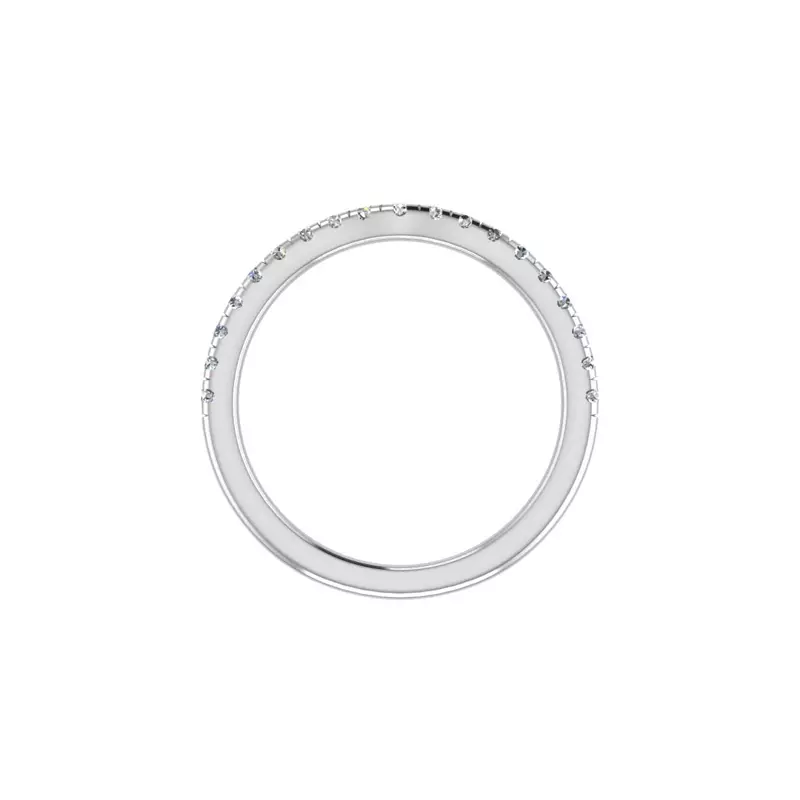 14K White Gold Lily Pave Band