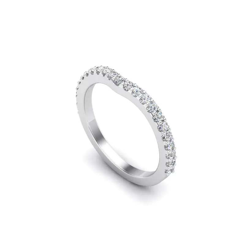 18K White Gold Sage Pave Band