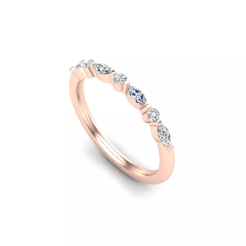14K Rose Gold Rachel Pave Band