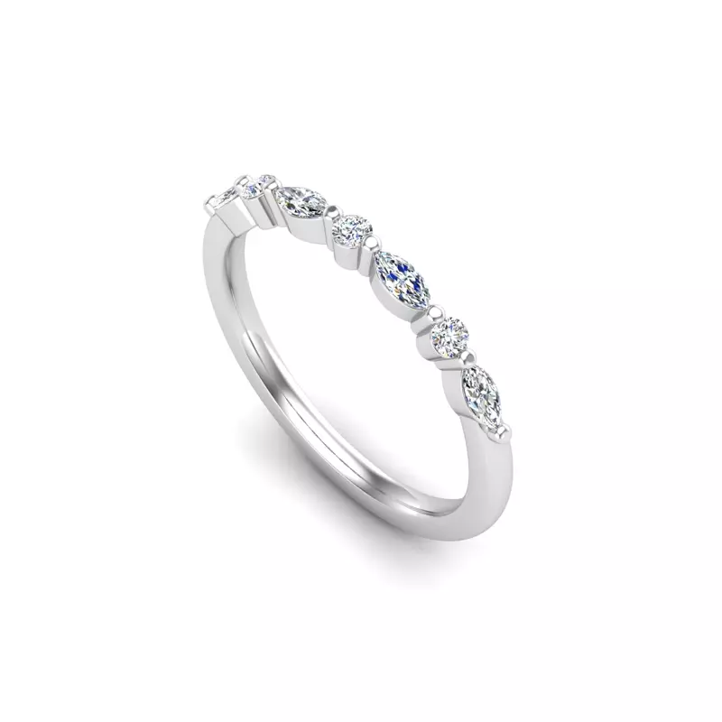 14K White Gold Rachel Pave Band