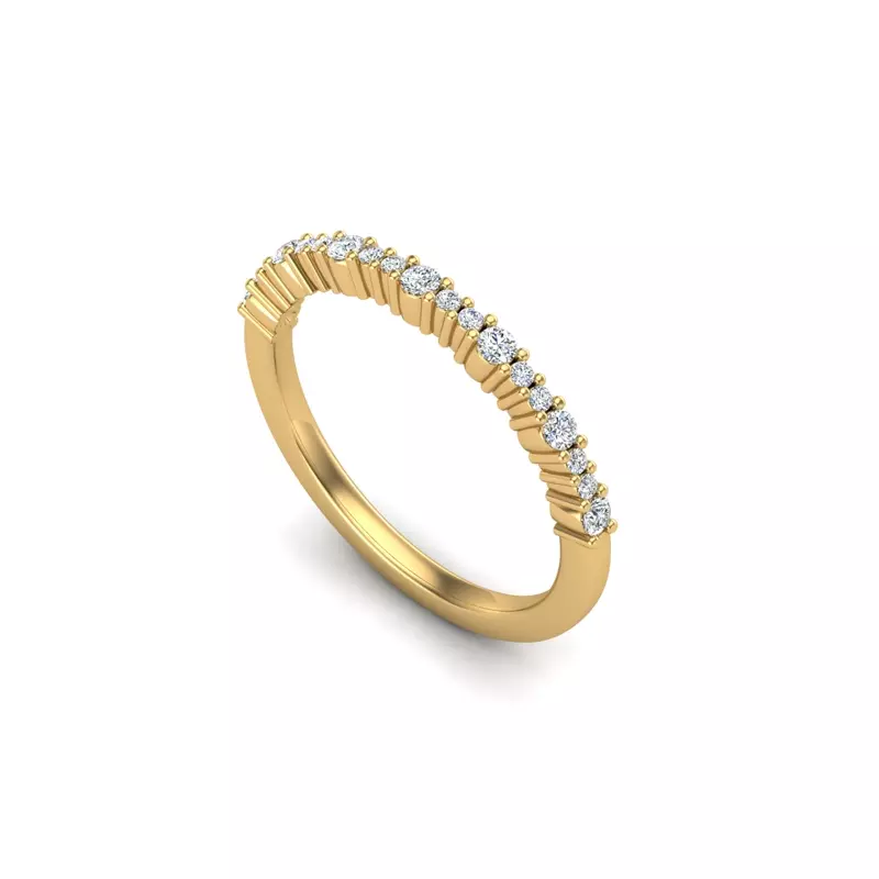 18K Yellow Gold Stella Pave Band